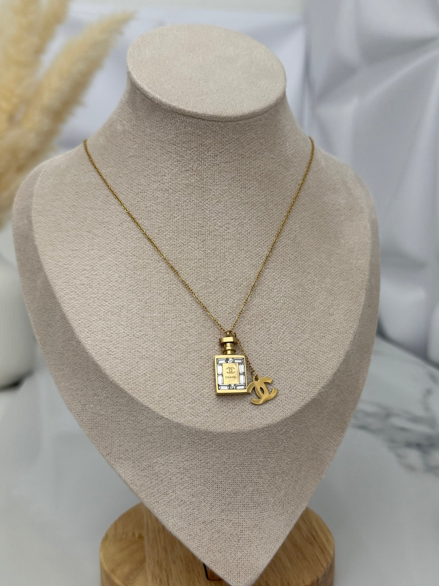 Perfume Bottle Pendant Necklace