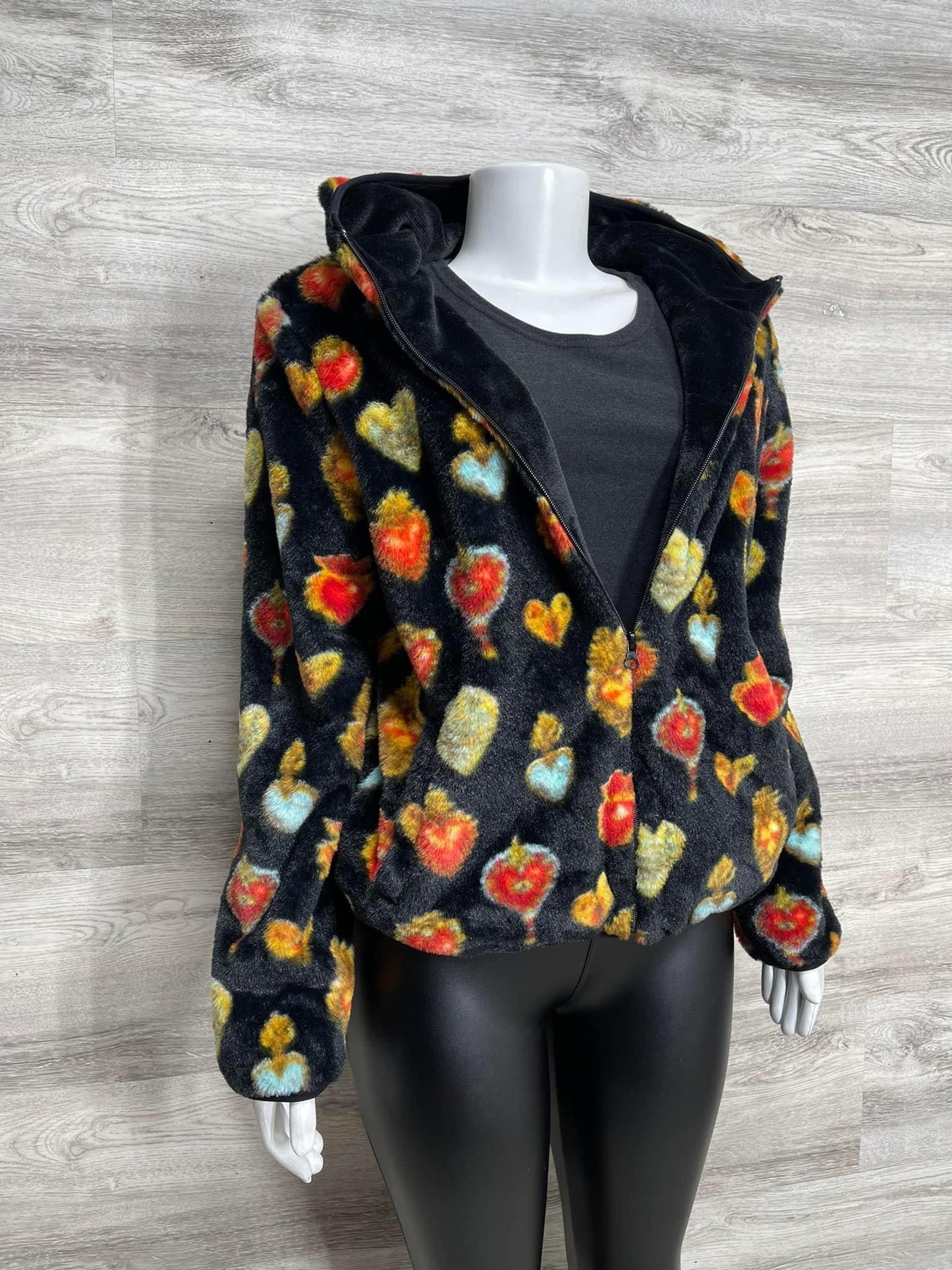 All Over Heart Sherpa Jacket