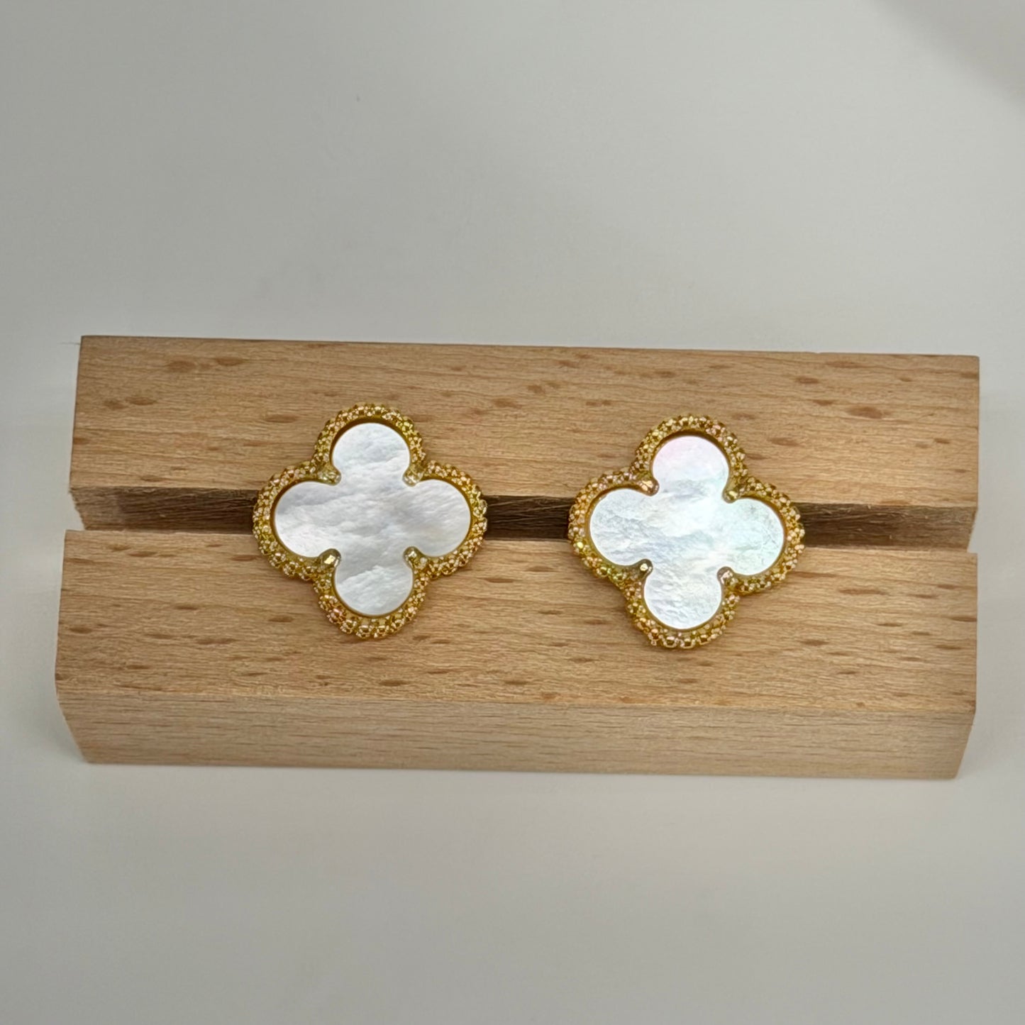 Clover White Earring