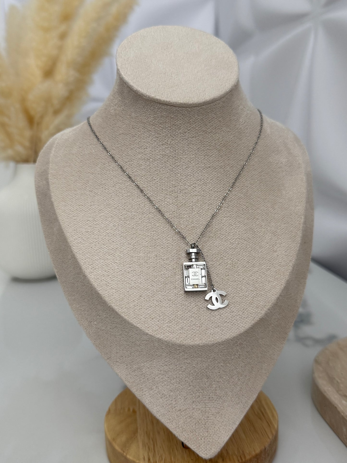 Perfume Bottle Pendant Necklace