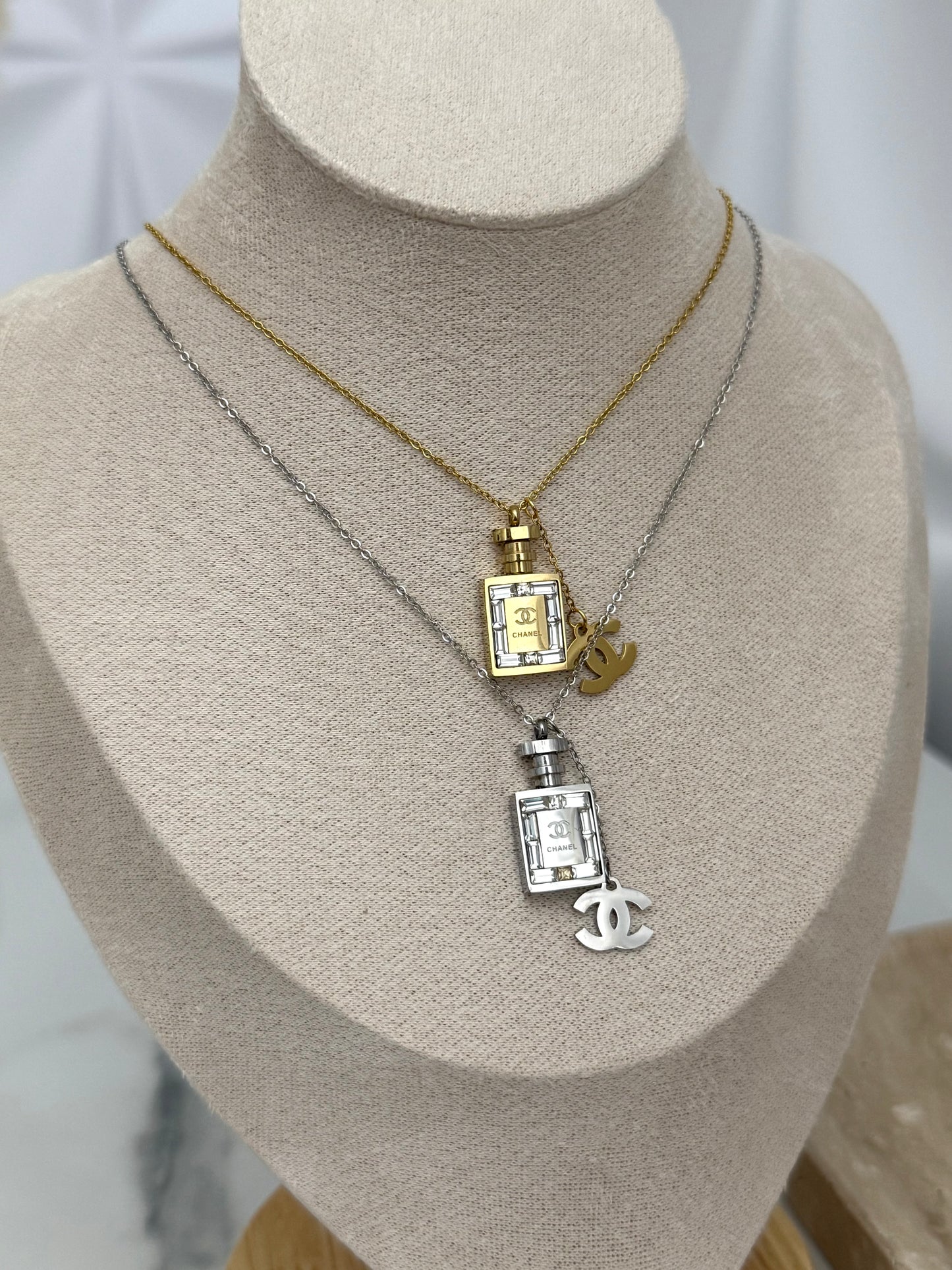 Perfume Bottle Pendant Necklace