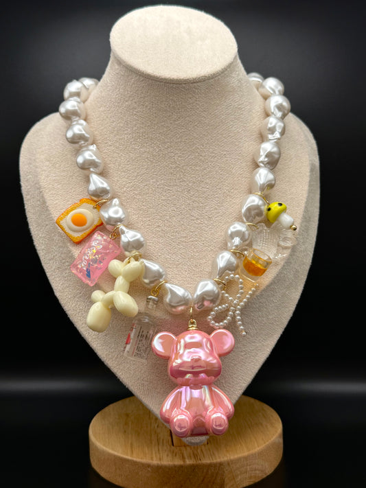 Pink Teddy Bear Necklace