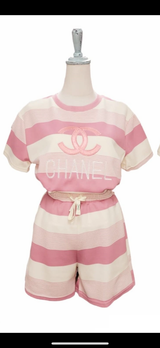 Pink Logo Short Set