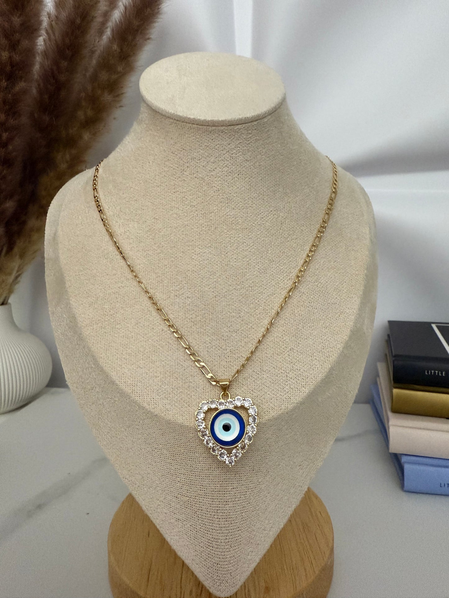 Evil Eye Heart Shaped Necklace