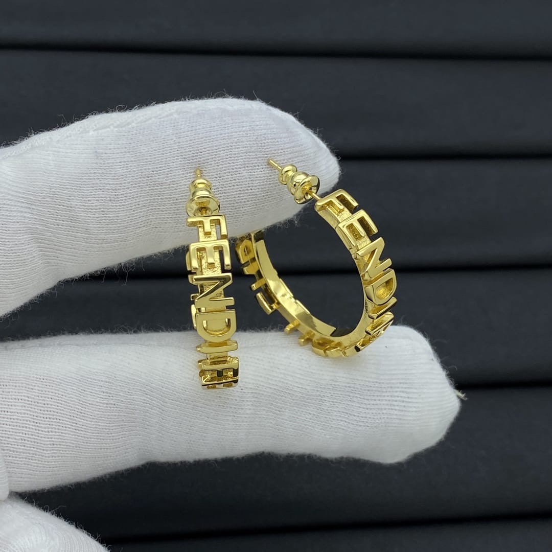 F Gold Hoops