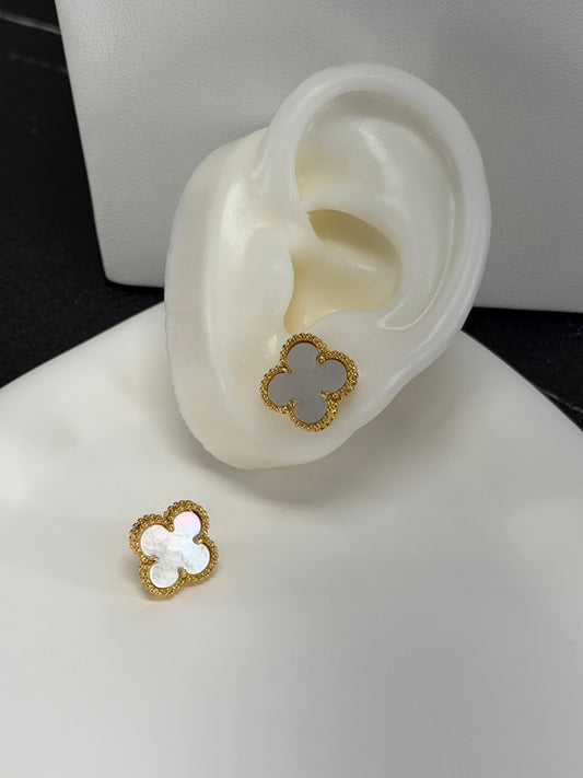 Clover White Earring
