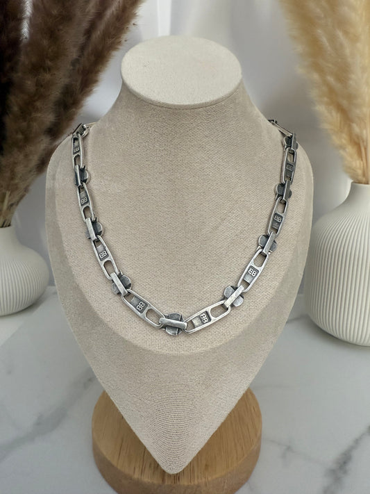 B Antique Silver Necklace